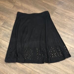 Neiman Marcus black faux suede skirt, size 12